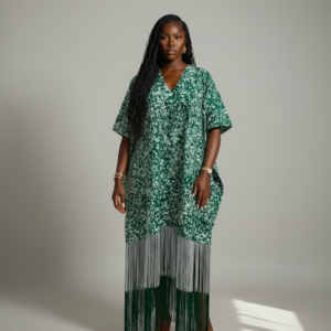 Nene Double-Layered Fringe Kaftan